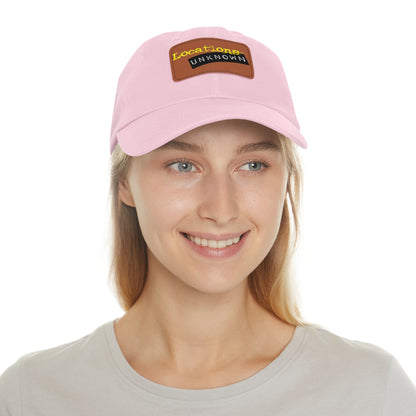 Dad Hat with Leather Rectangle Patch