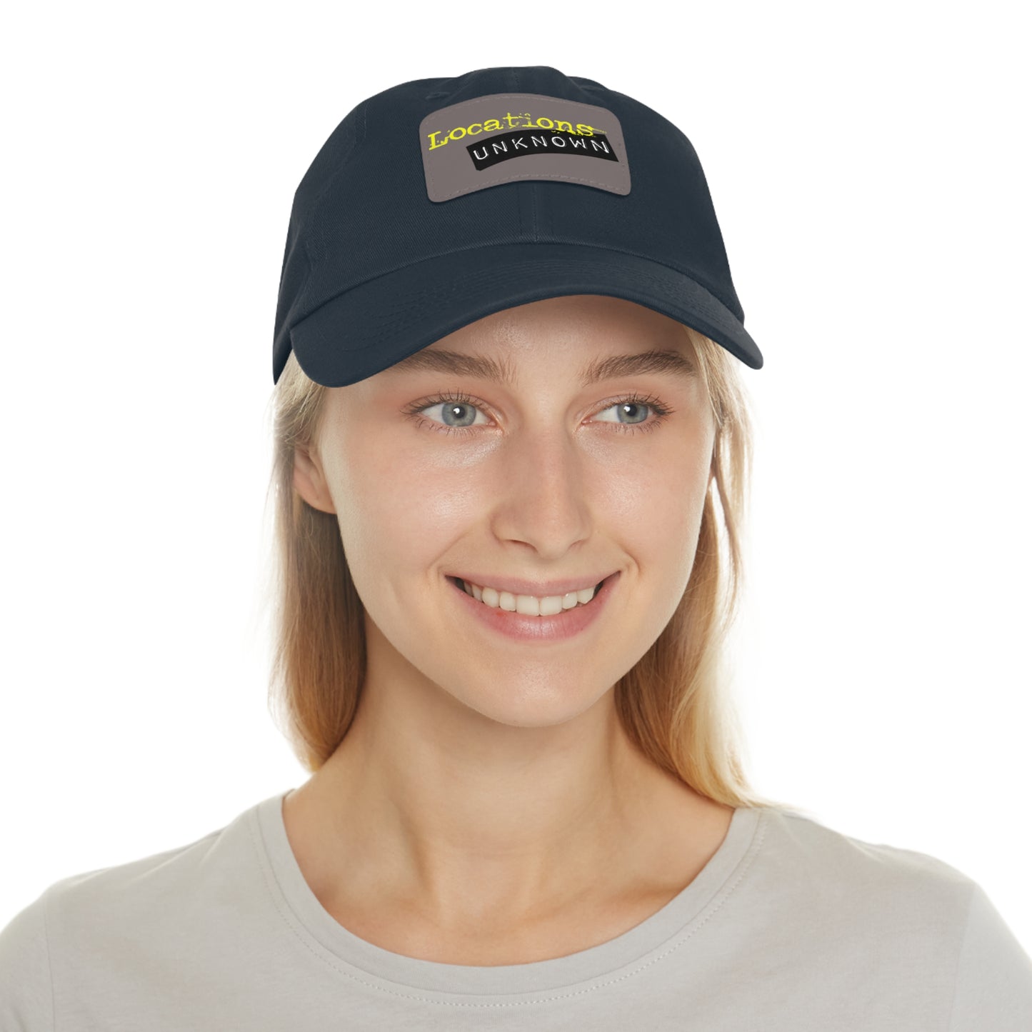 Dad Hat with Leather Rectangle Patch