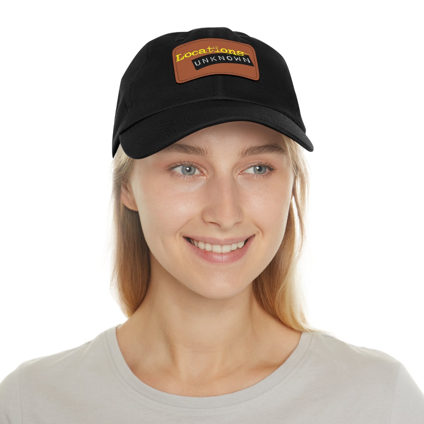Dad Hat with Leather Rectangle Patch