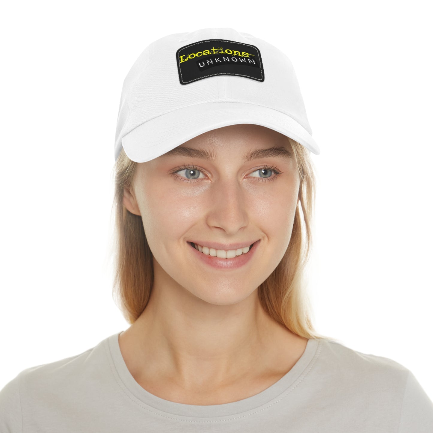 Dad Hat with Leather Rectangle Patch