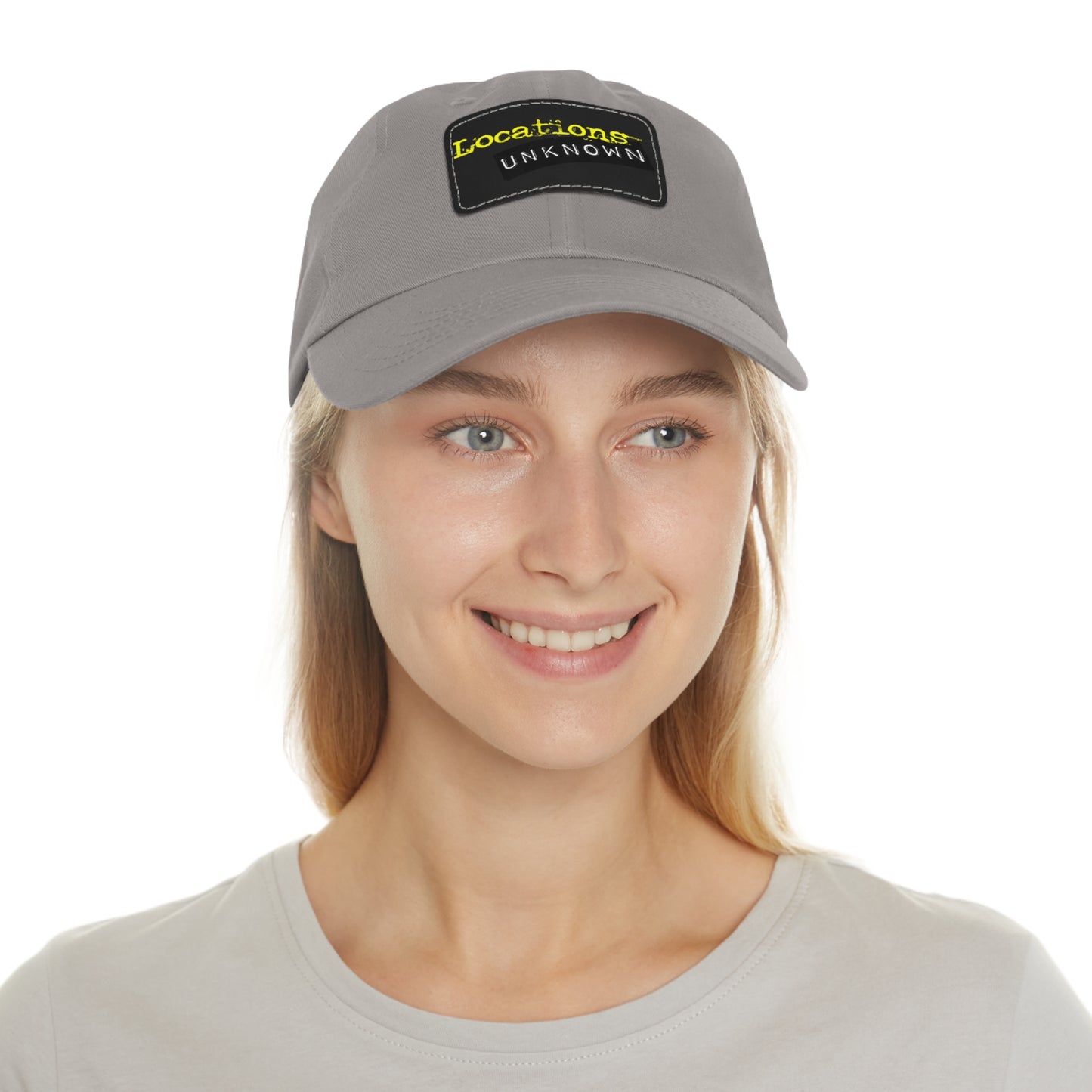 Dad Hat with Leather Rectangle Patch
