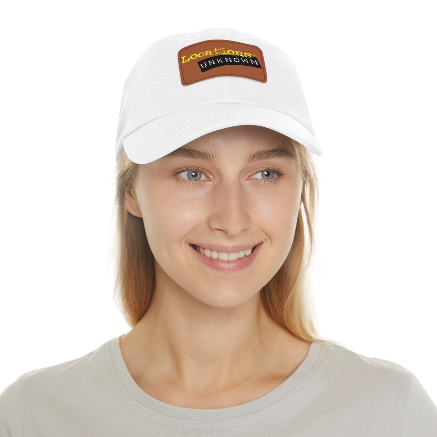 Dad Hat with Leather Rectangle Patch