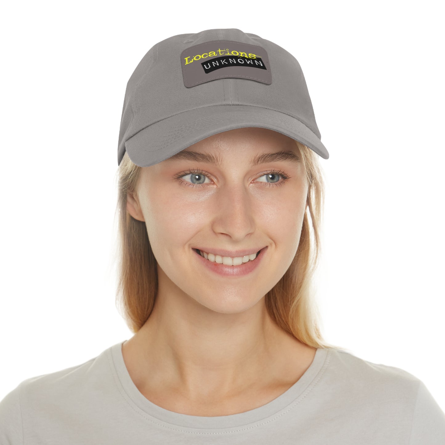 Dad Hat with Leather Rectangle Patch