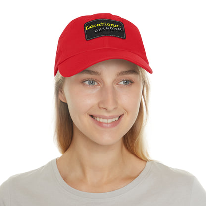 Dad Hat with Leather Rectangle Patch