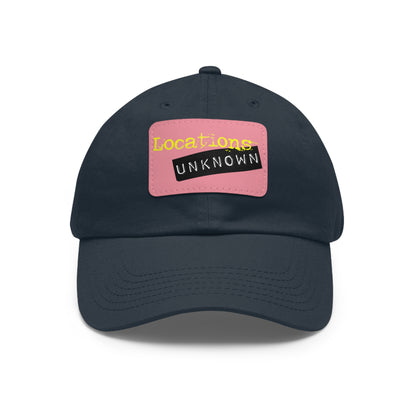 Dad Hat with Leather Rectangle Patch