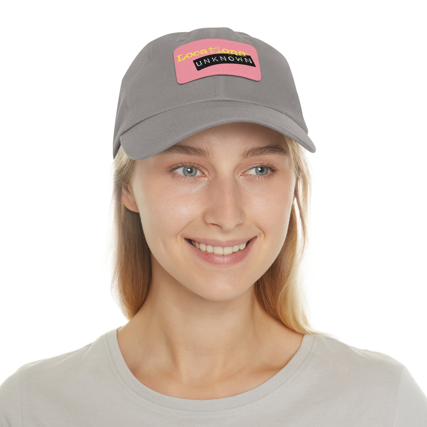 Dad Hat with Leather Rectangle Patch