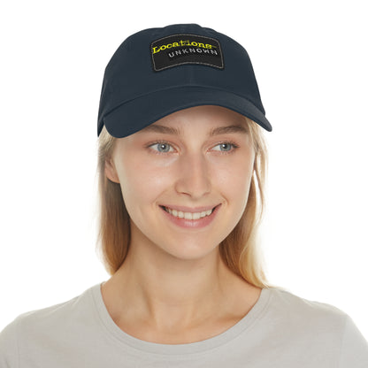 Dad Hat with Leather Rectangle Patch