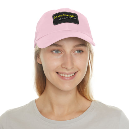 Dad Hat with Leather Rectangle Patch